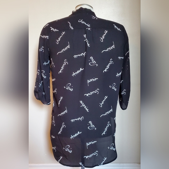 Ladies XSmall Paris Script Top - Picture 2 of 2